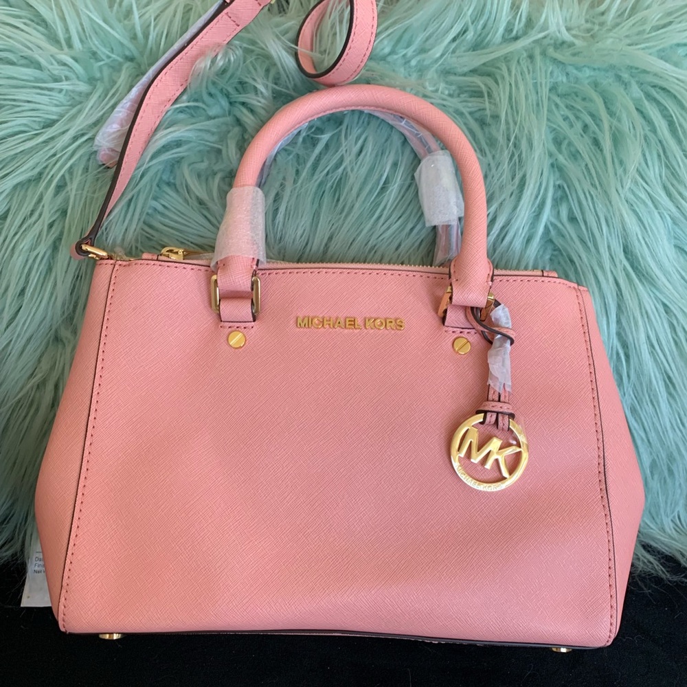 Michael Kors Sutton Small Satchel Pale Pink Saffiano Leather - NWT